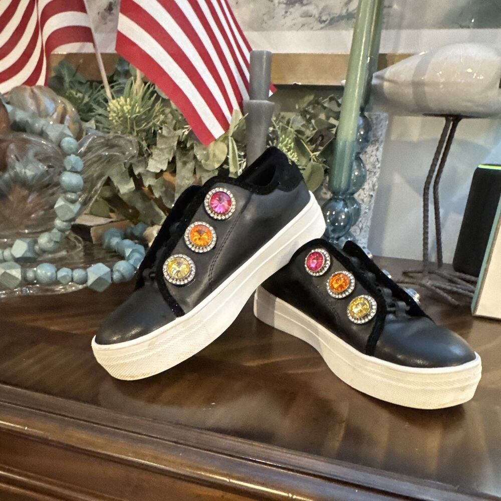 Kurt Geiger London children’s/teen Black Jewelled Sneakers size 3 y